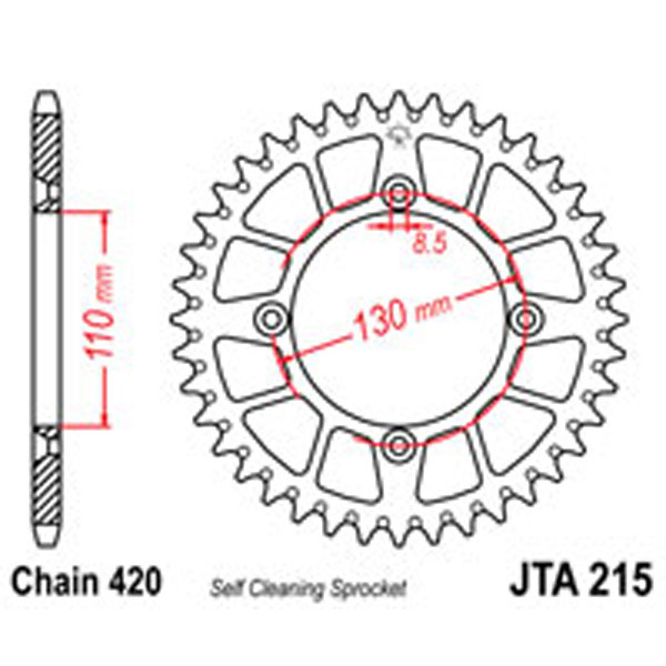 JT JT Rear Sprockets R/W 215-56SC Alloy